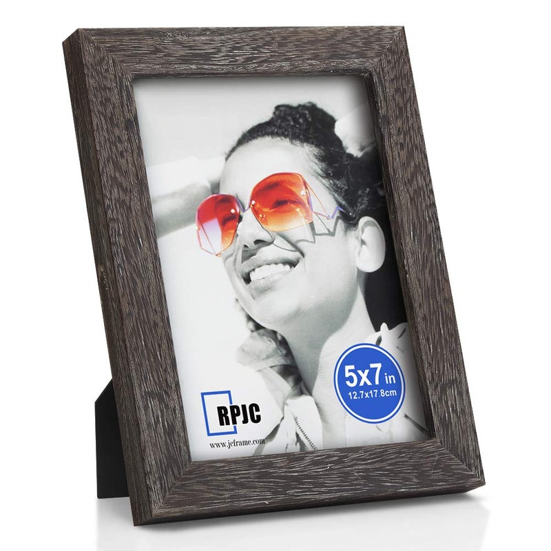 RPJC 5x7 Picture Frames Made of Solid Wood High Definition Glass for Table Top Display and Wall Mounting Photo Frame - Image 1